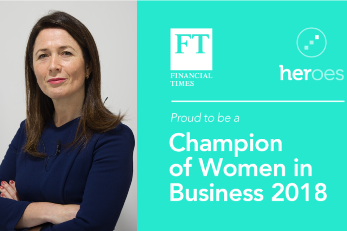 Julia Muir Listed In The Top 100 On The FT And HERoes Champions Of Women In Business 2018 List