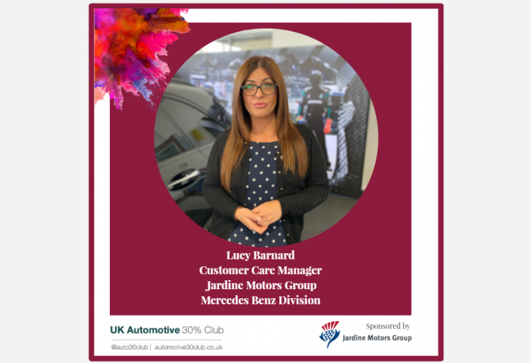 Meet Lucy Barnard, Customer Care Manager in Jardine Motor Group’s Mercedes-Benz Division and IAW Award winner for 2019