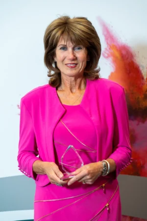 Sarah Sillars holding her Award [photograph]